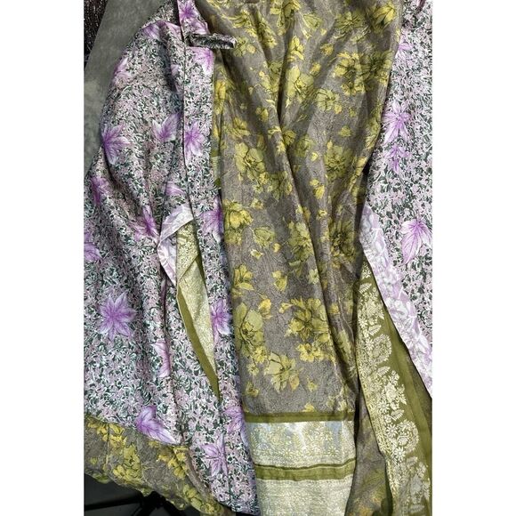 Vintage Jack Pot New York 100% Silk Wrap Skirt Long Reversible, Floral Print - Picture 3 of 12